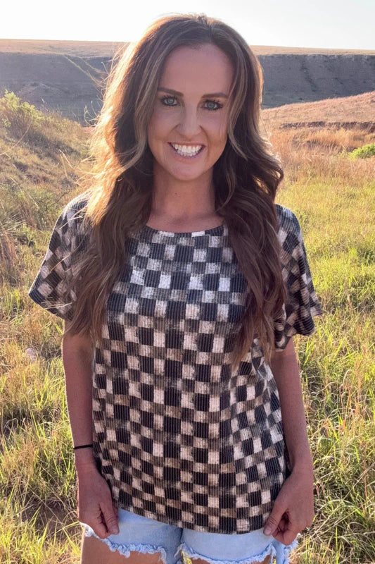 DUSTY CHECK TOP