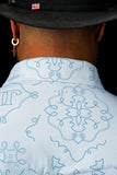 FERRELL MEN'S THE MICRO CARSON PEARL SNAP POLO - LIGHT BLUE