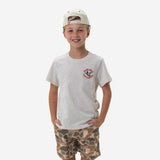 BURLEBO YOUTH SHORT SLEEVE TEE - OLD SCHOOL DUCK HUNT - HEATHER OATMEAL