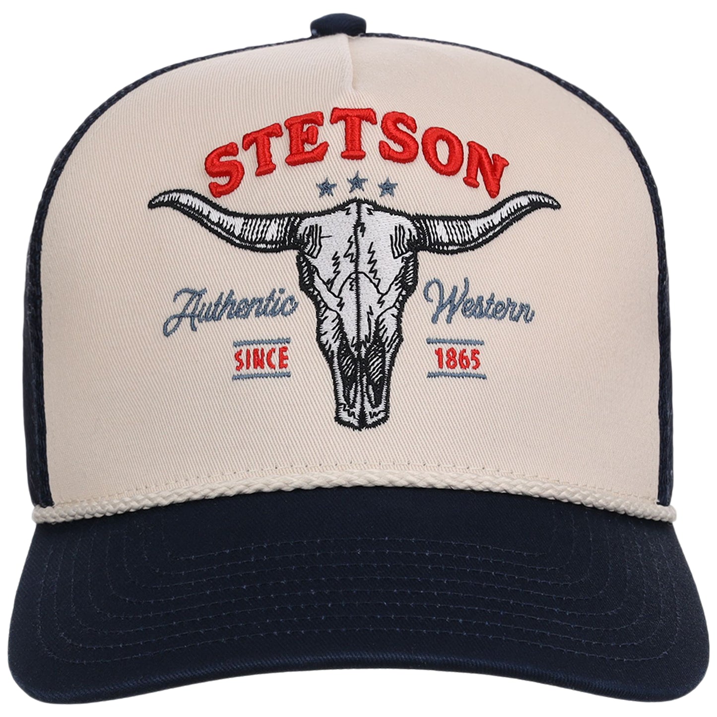 STETSON SKULL NAVY TRUCKER CAP