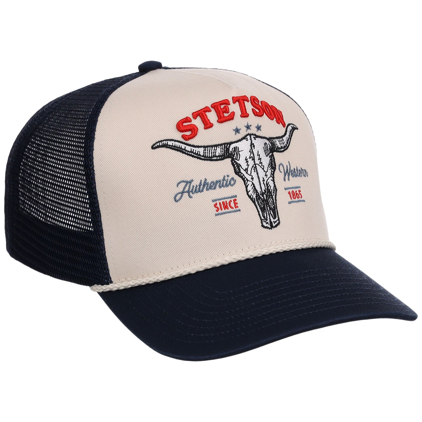 STETSON SKULL NAVY TRUCKER CAP