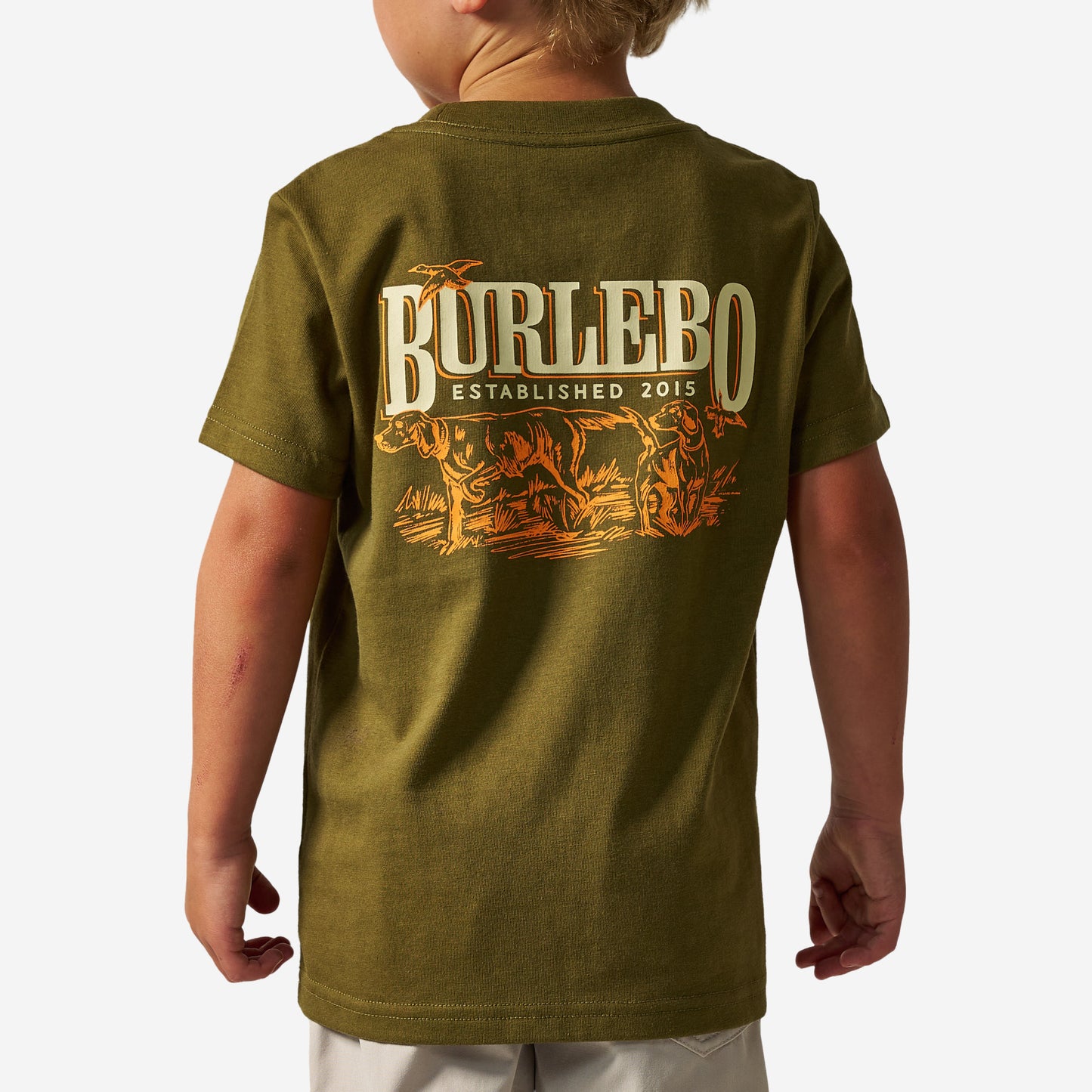 BURLEBO YOUTH SHORT SLEEVE TEE - HUNTING DOGS - HUNTER GREEN
