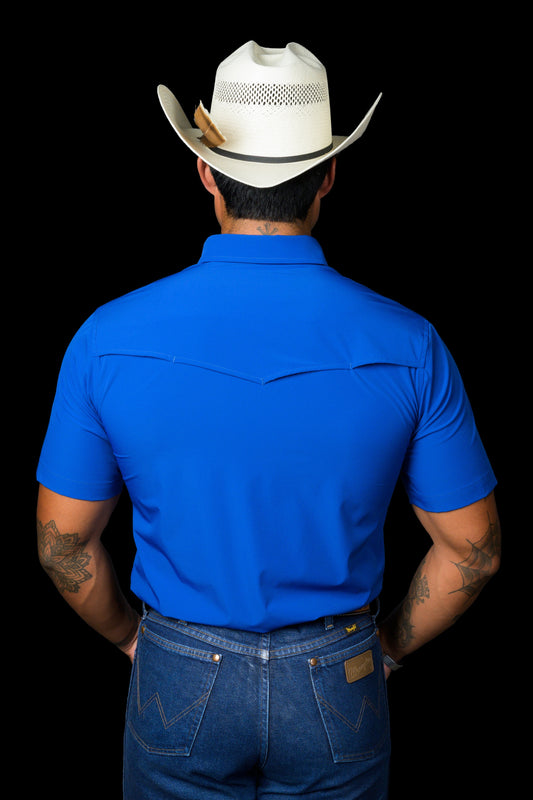 FERRELL MEN'S CORE COBALT BLUE- SHORT SLEEVE SNAP