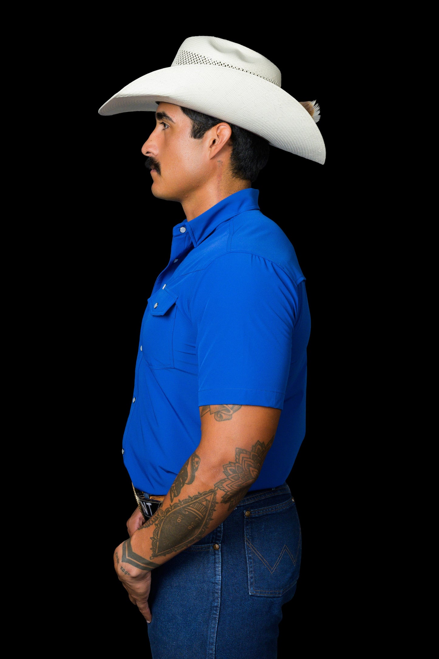 FERRELL MEN'S CORE COBALT BLUE- SHORT SLEEVE SNAP