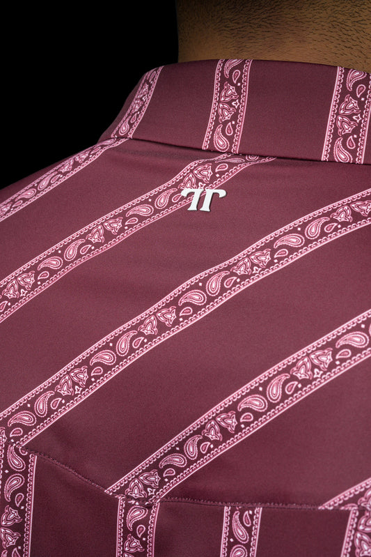 FERRELL MEN'S THE HAYS PEARL SNAP POLO - MAROON