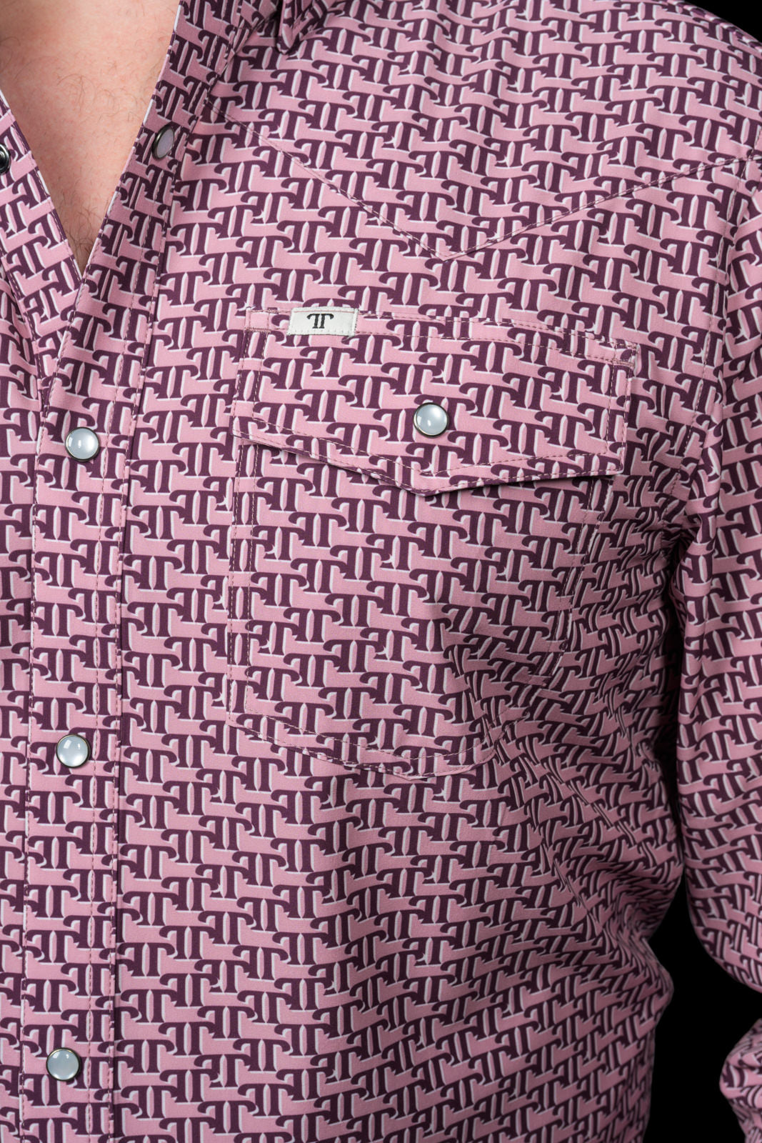 FERRELL MEN'S THE CLARK LONG SLEEVE PEARL SNAP - MAROON