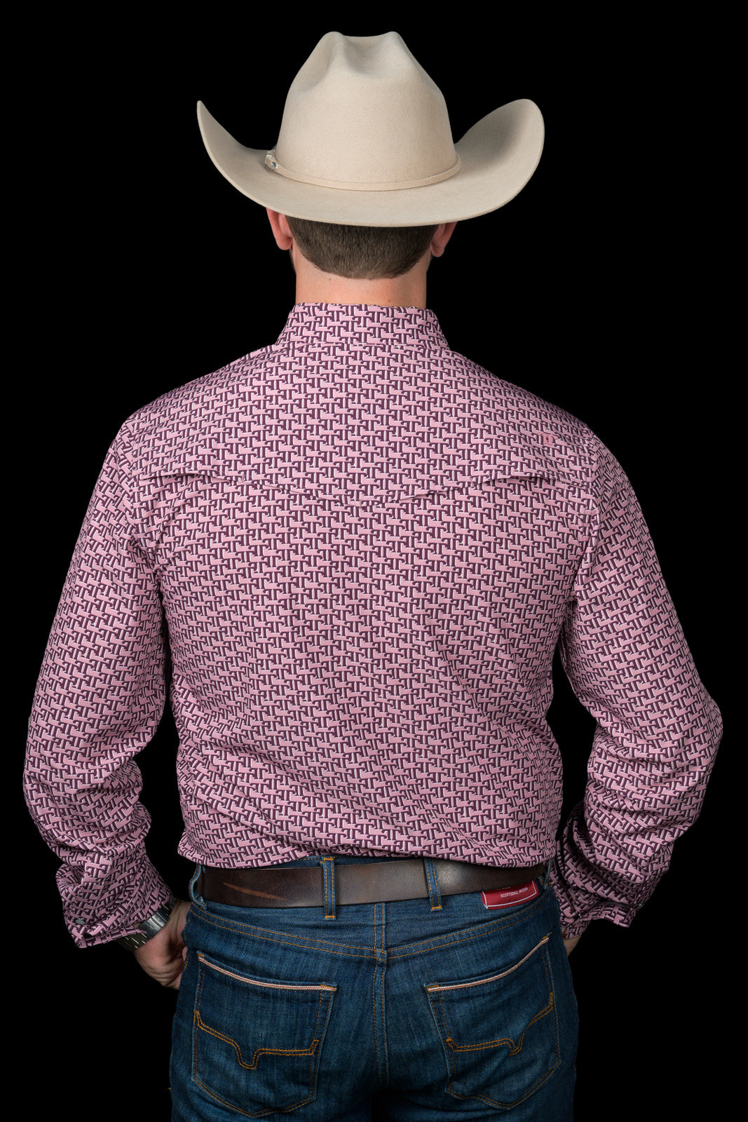 FERRELL MEN'S THE CLARK LONG SLEEVE PEARL SNAP - MAROON