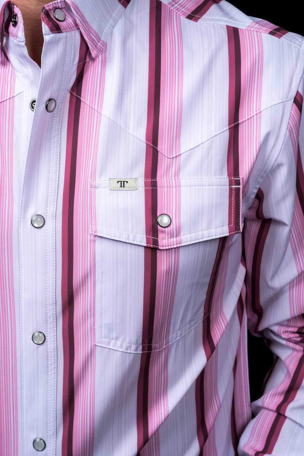 FERRELL MEN'S THE TRISTAN LONG SLEEVE PEARL SNAP - PINK