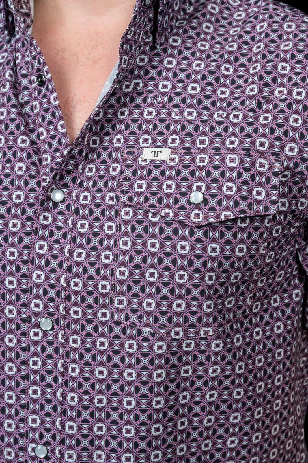 FERRELL MEN'S THE EMERSON SHORT SLEEVE PEARL SNAP - MAROON