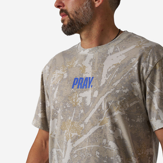 BURLEBO VINTAGE WASHED TEE - PRAY - DRIFTER CAMO