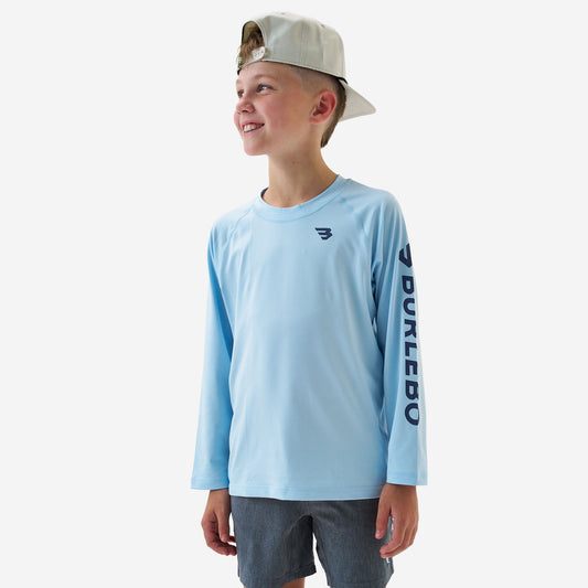 Burlebo Youth Rashguard - Baby Blue and Navy