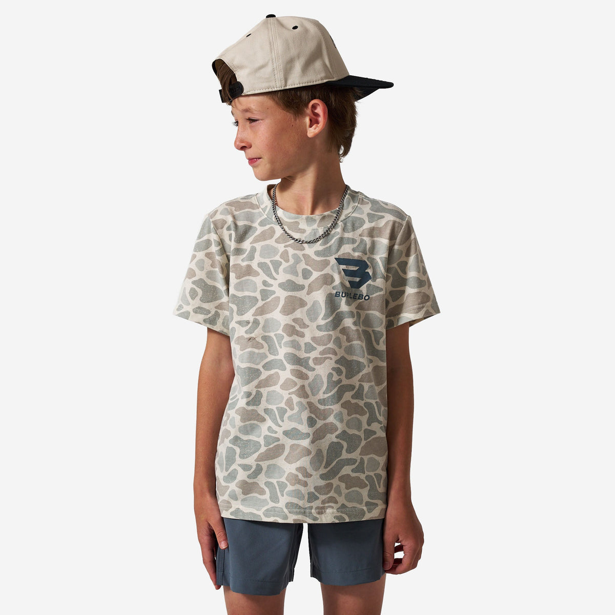 Burlebo YOUTH VINTAGE WASHED TEE - GOD'S GLORY - CLASSIC DEER CAMO