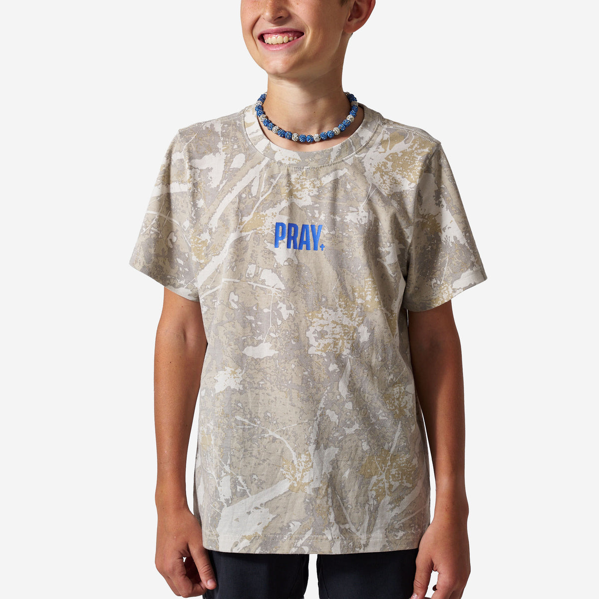 Burlebo YOUTH VINTAGE WASHED TEE - PRAY - DRIFTER CAMO