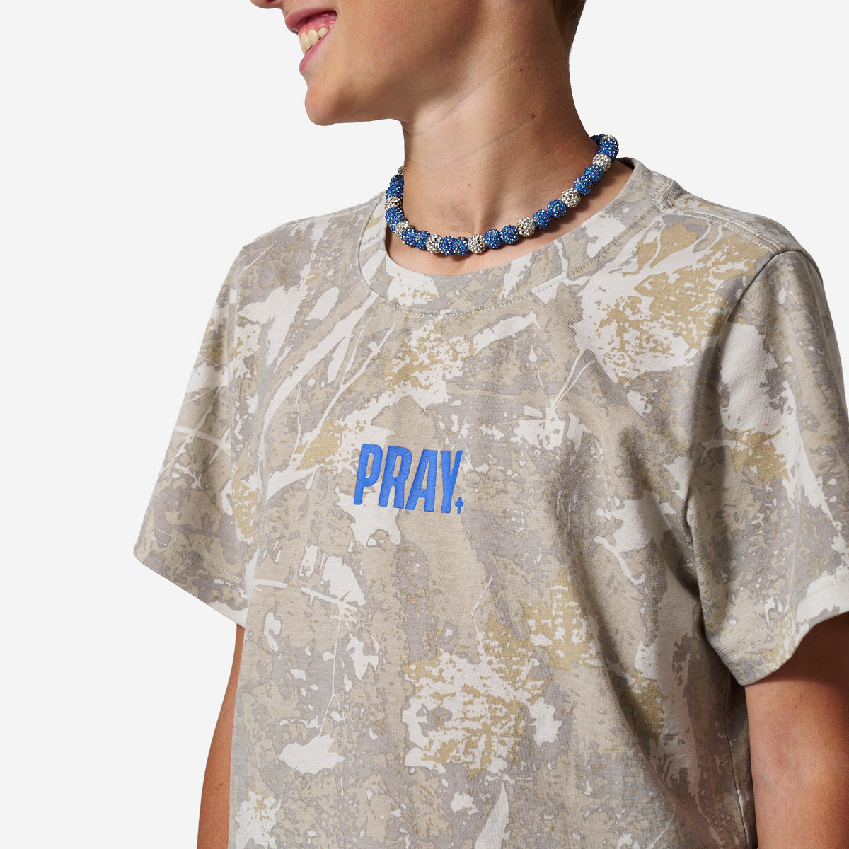Burlebo YOUTH VINTAGE WASHED TEE - PRAY - DRIFTER CAMO