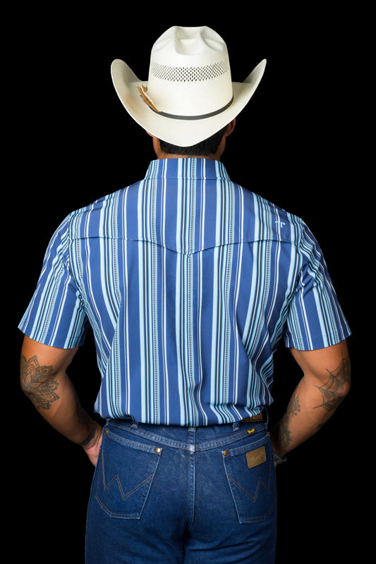 FERRELL MEN'S THE JAMES IN BLUE - SHORT SLEEVE SNAP