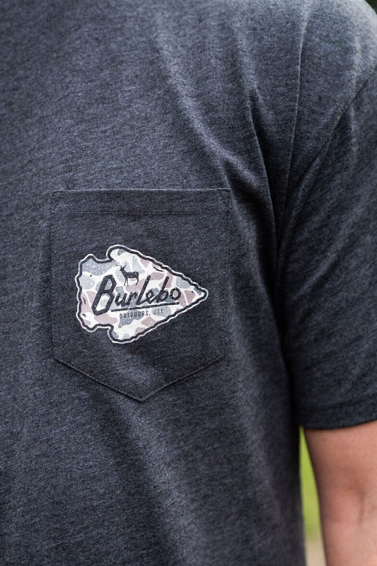 Burlebo Short Sleeve Classic Deer Camo Arrowhead - Heather Black