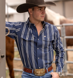 FERRELL MEN'S THE TUCKER IN BLUE - LONG SLEEVE SNAP SHIRT