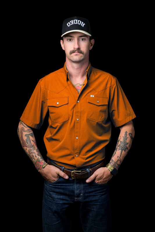 FERRELL MEN'S CORE ORANGE- SHORT SLEEVE SNAP