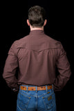 FERRELL MEN'S THE COLLIN IN BROWN - LONG SLEEVE SNAP SHIRT