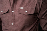 FERRELL MEN'S THE COLLIN IN BROWN - LONG SLEEVE SNAP SHIRT