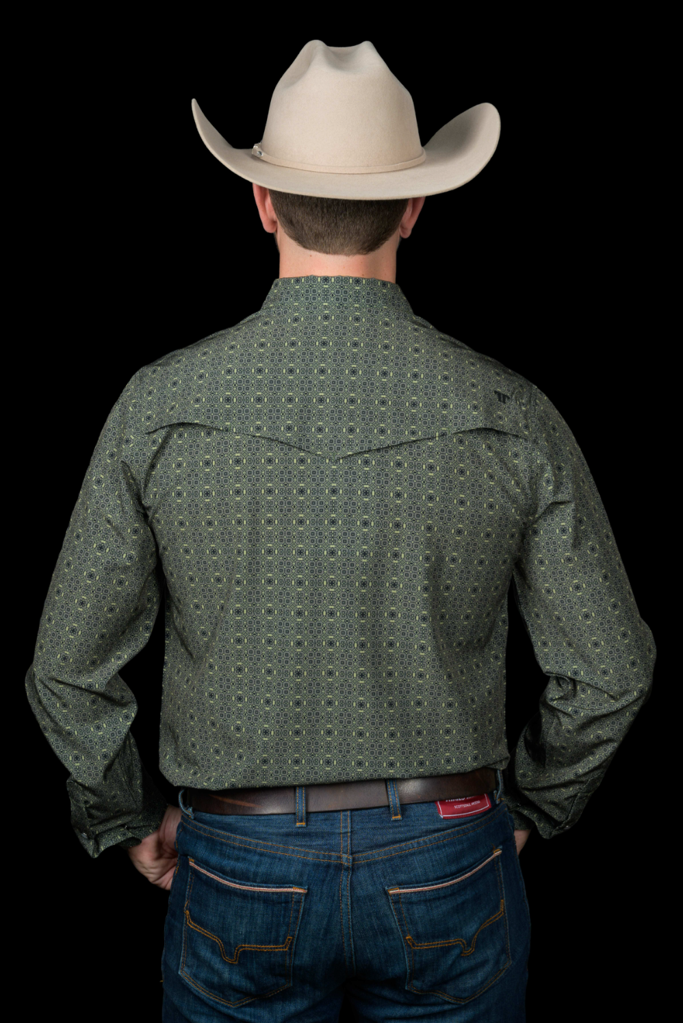 FERRELL MEN'S THE LAWSON LONG SLEEVE PEARL SNAP SHIRT IN GREEN