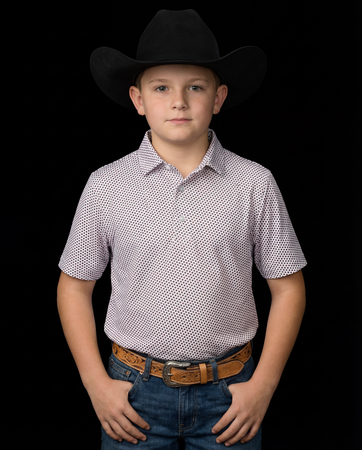 FERRELL KID'S SPADE PEARL SNAP POLO