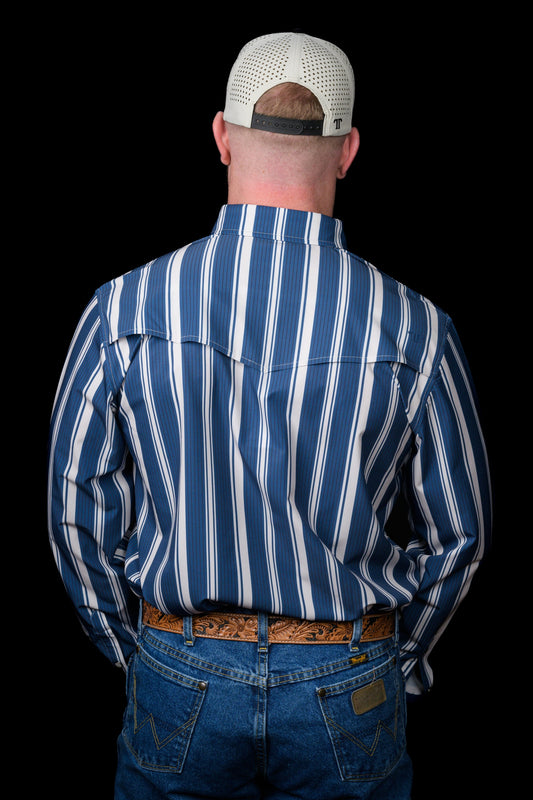 FERRELL MEN'S THE ATLAS IN BLUE - LONG SLEEVE SNAP SHIRT