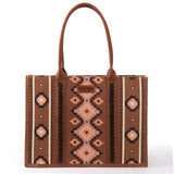 WRANGLER SOUTHWESTERN DARK BROWN WIDE TOTE