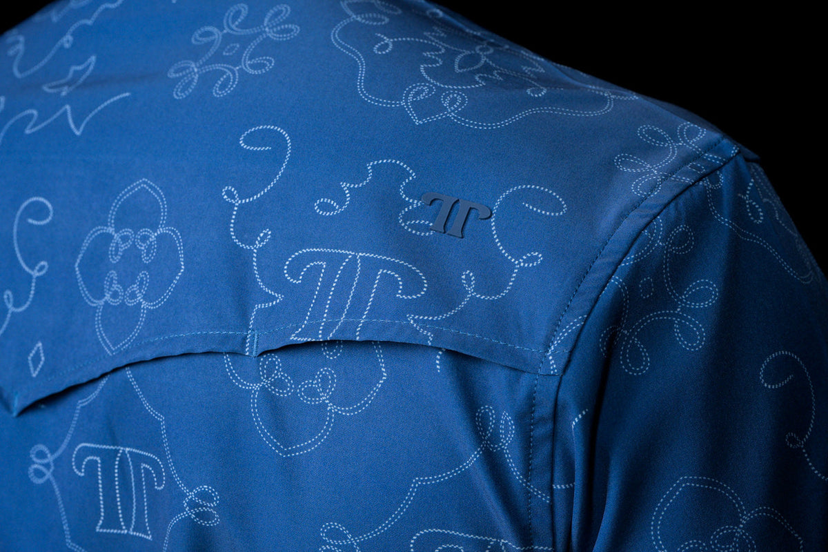 FERRELL MEN'S CARSON SHORT SLEEVE PEARL SNAP SHIRT - BLUE