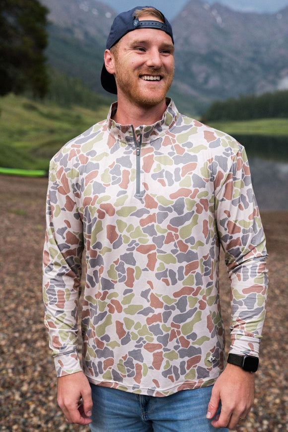 Burlebo Performance Quarter Zip -  Driftwood Camo