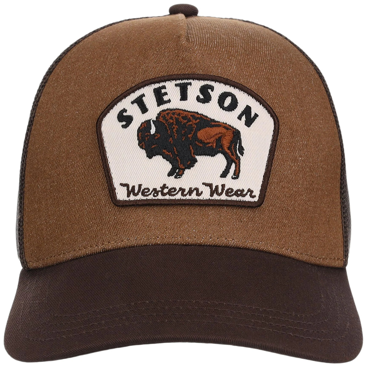STETSON BISON PATCH TRUCKER CAP - BROWN