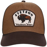 STETSON BISON PATCH TRUCKER CAP - BROWN