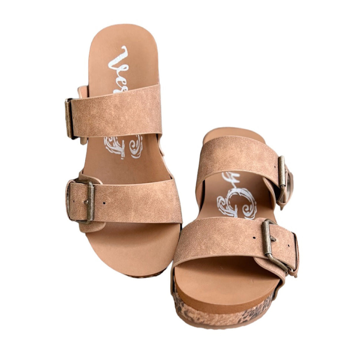VERY G CHARLOTTE TAN LEOPARD WEDGE