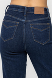 JUDY BLUE HIGH WAIST TUMMY CONTROL CLASSIC STRAIGHT JEANS - DARK STONE