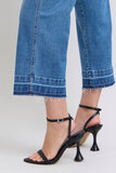 JUDY BLUE HIGH WAIST TUMMY CONTROL RELEASE HEM CROP WIDE JEAN