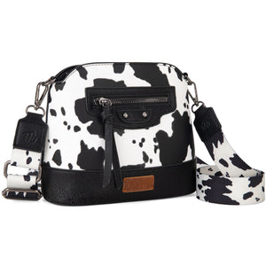 Wrangler Cow Print Crossbody Bag - Black