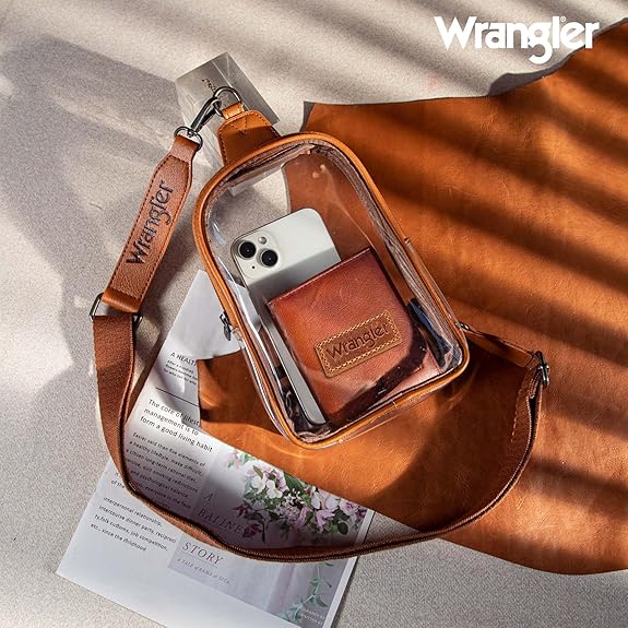 WRANGLER CLEAR SLING BAG - BROWN