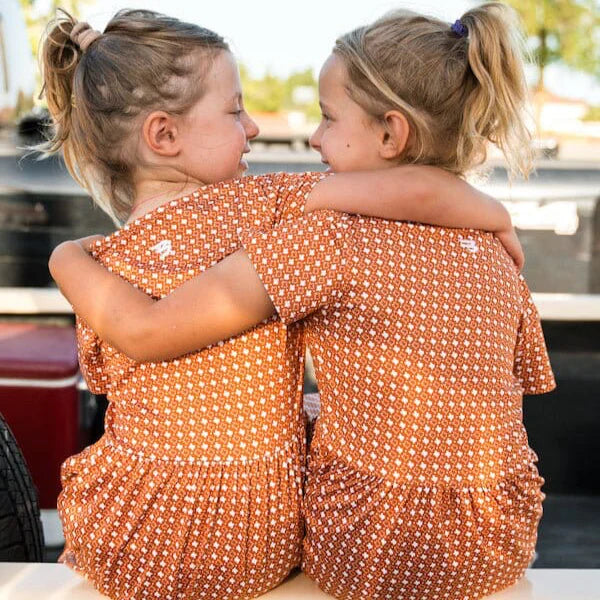 Burlebo Youth Moxie Dress - Texas Orange & White