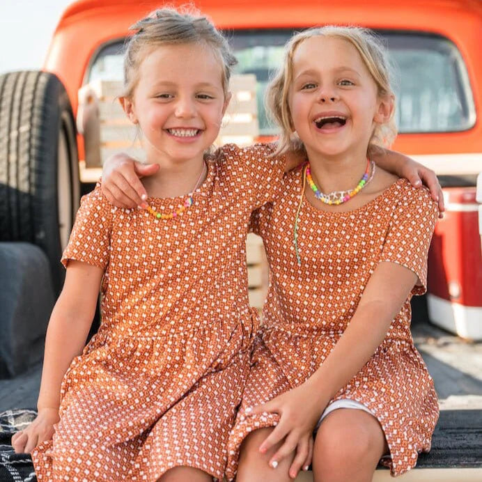 Burlebo Youth Moxie Dress - Texas Orange & White
