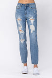 JUDY BLUE HI RISE BOYFRIEND DESTROYED JEANS