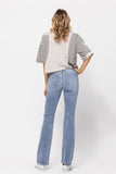 JUDY BLUE NON DISTRESSED MID RISE BOOTCUT JEANS - LIGHT STONE