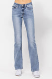 JUDY BLUE NON DISTRESSED MID RISE BOOTCUT JEANS - LIGHT STONE