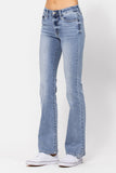 JUDY BLUE NON DISTRESSED MID RISE BOOTCUT JEANS - LIGHT STONE