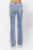 JUDY BLUE NON DISTRESSED MID RISE BOOTCUT JEANS - LIGHT STONE