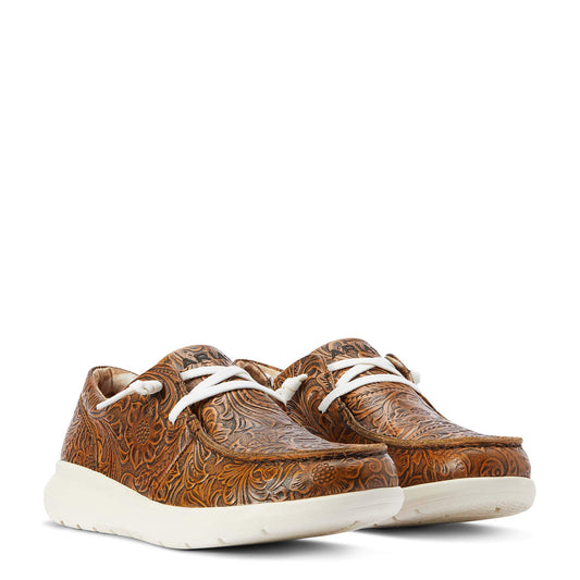 ARIAT WOMEN'S BROWN FLORAL EMBOSS HILO