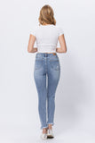 JUDY BLUE HIGH RISE DESTROYED SHARK HEM SKINNY