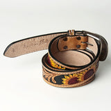 American Darling Leather Tooled Belt - ADBLF124