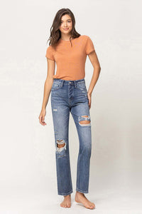 THE MASE SUPER HIGH RISE DISTRESSED STRAIGHT JEAN