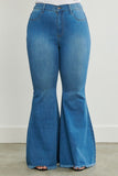 PLUS SIZE SPRUNG ON YOU FLARE JEANS - MEDIUM STONE