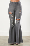 TOO FLARE TO CARE JEANS - GREY STONE
